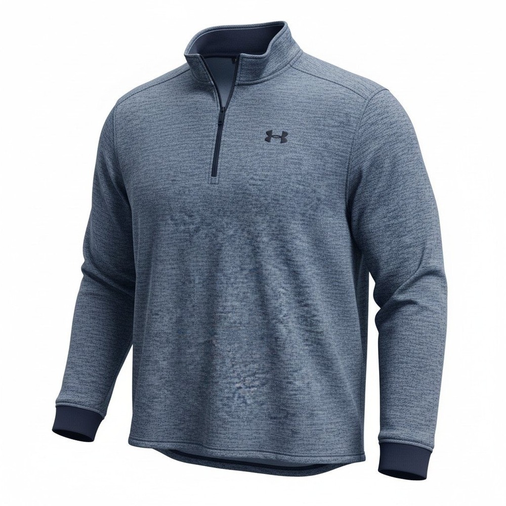 Under Armour ColdGear Quarter Zip Pullover Mens 4XL Blue Space Dye Activewear